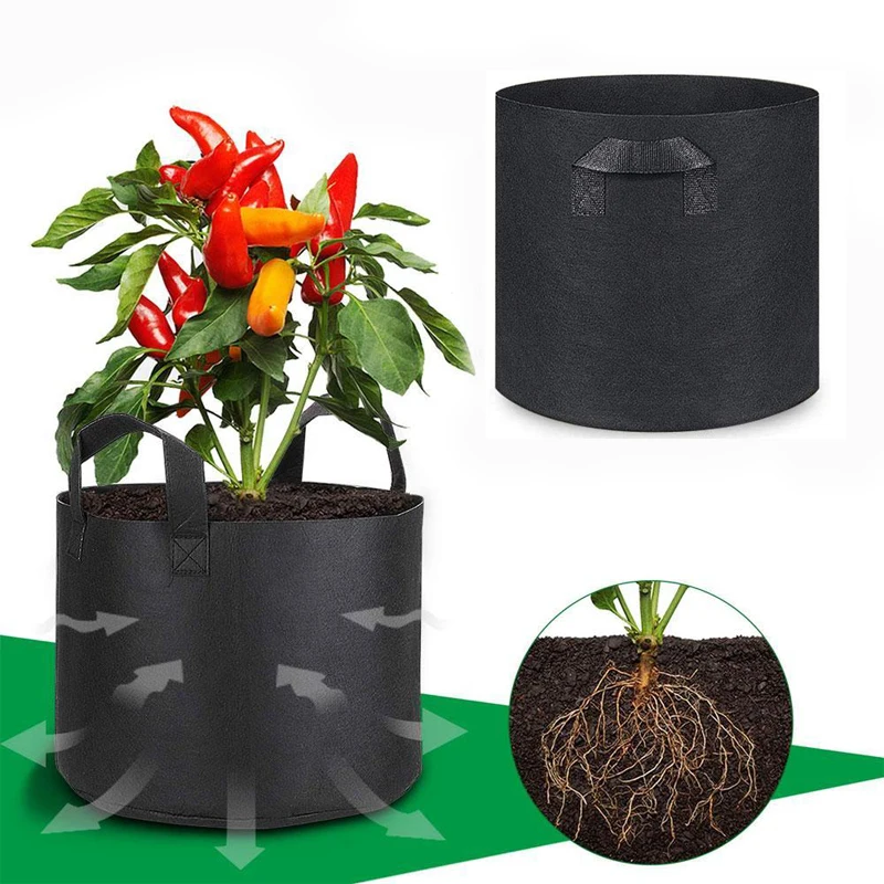 

MUCIAKIE 1-10 Gallon Fabric Grow Bags Breathable Pots Planter Root Pouch Container Plant Smart Pots with Handles Garden Supplies
