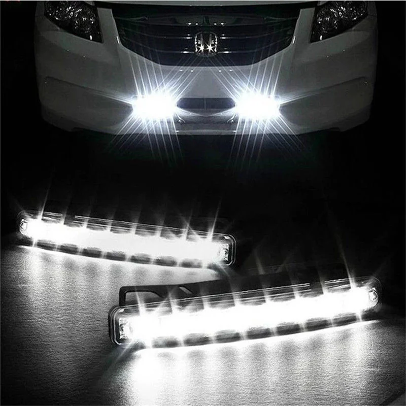1pcs Daytime Running Light 12v 8led Car Day Light Drl Led Auto Driving