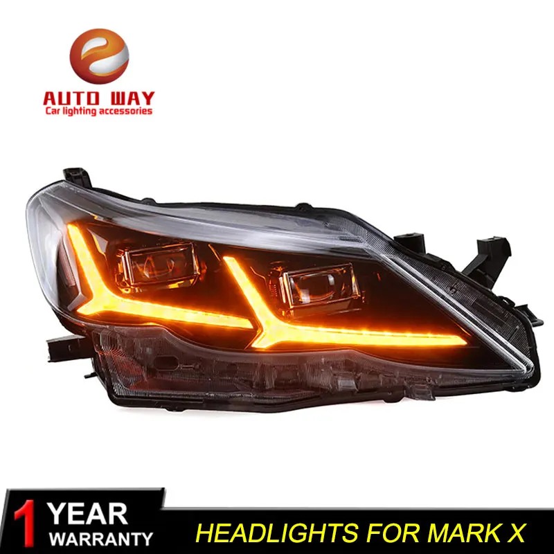 Автомобильный Стайлинг, чехол для фары Toyota Mark X, рейз 2010-2013, светодиодный фонарь для Toyota Mark X, DRL, двойной луч, биксенон
