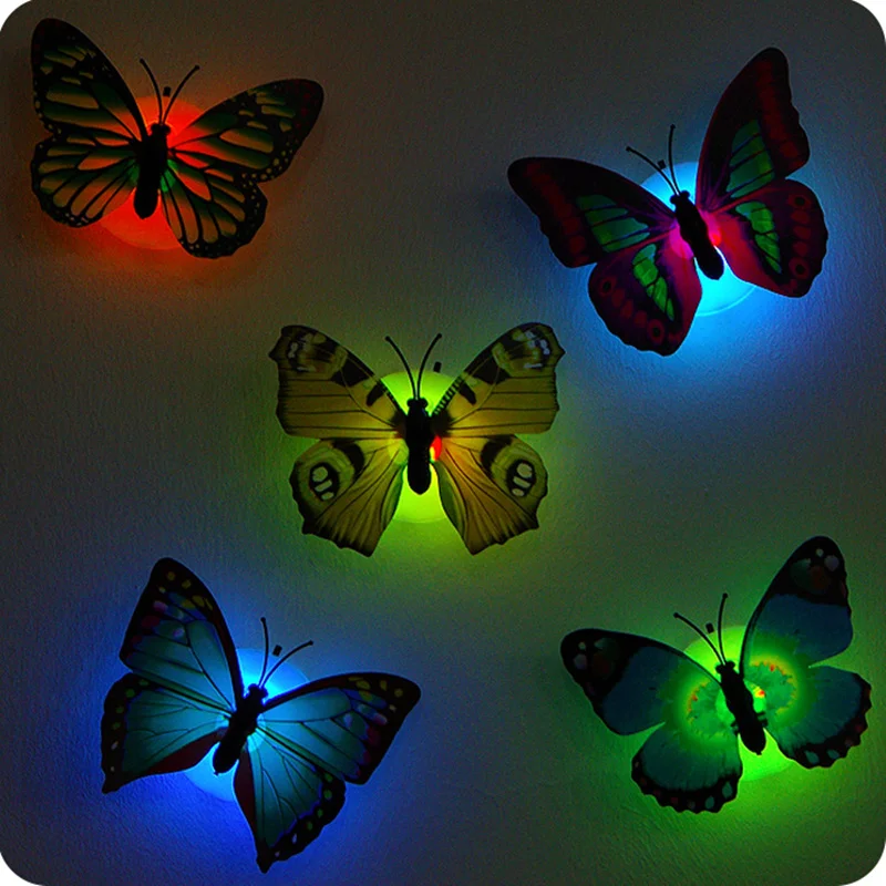 

Home decorative lights Colorful flowers decorated luminescent night light butterfly sucker, sucker lights, wall lights,5X