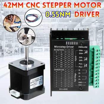 

24V 42MM Digital 3D Printer CNC wood router Machine Engraver 2-phase Stepper Motor with Motor Driver Antenna 0.55Nm Board Kit