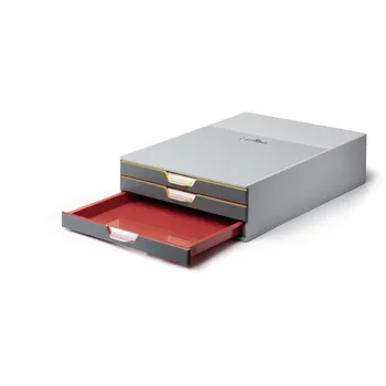 

Box for storing documents varicolor with 3 trays five-color