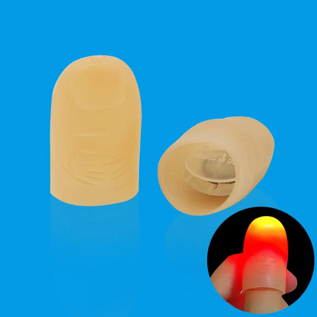 2 Pcs/ Pair Thumbs Led Light up Toys Kids Magic Trick Props Funny Flashing Fingers Fantastic Glow Toys Children Luminous Gifts