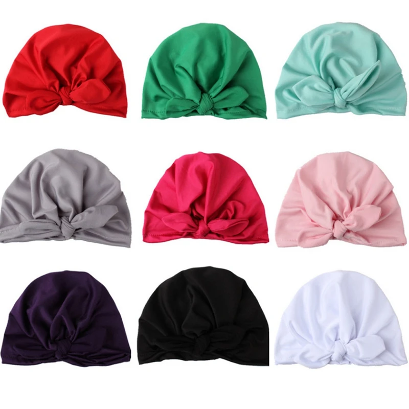 

19.5*17.5 CM Comfortable Soft Baby Girls Hats Solid Color Handmade Bunny Ears Children Caps Infant Headwear Photography Props