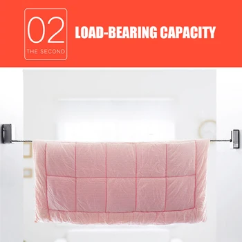 

Clothesline Wire Shrink Indoor Telescopic Drying Rack Retractable Clothes Line Nail-free Invisible HTQ99