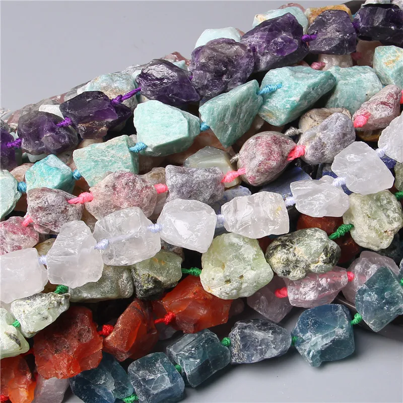 20-30MM Natural Rough Crystal Freeform Cut Nugget Multicolor Chips Loose Beads Raw Stone For Jewelry Making Necklace Art  Supply