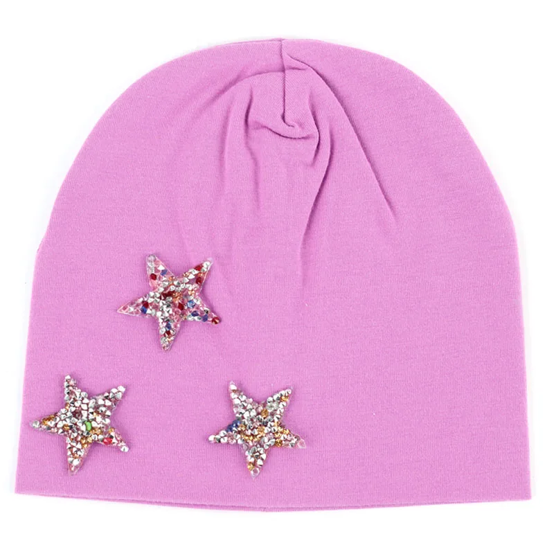 Dark Pink Осень-зима для новорожденных хлопковые Beanie Hat Baby Шапки звезда Карамельный цвет сапоги высотой выше колена шапки бини шапки-куртка из искусственной кожи для мальчиков и девочек «сделай сам» шапки Скалли бини, вязаные шапки для детей - Цвет: Dark Pink