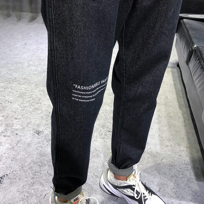 Men Jeans Wide Leg Denim Pants Loose Hip Hop Skateboard Jeans Straight Trousers Harem Baggy Pants Male Clothes Plus Size 28-36