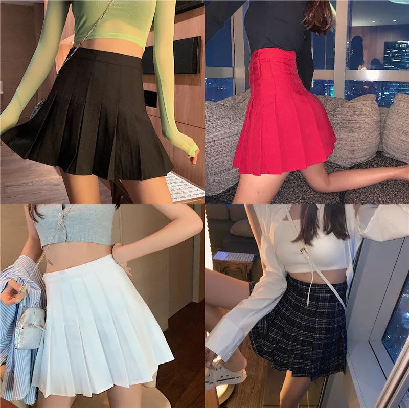 

2019 New Style Korean-style by Age Versatile A- line Short Skirt Retro Elegant High-waisted Pleated Skirt xia ji qun Children