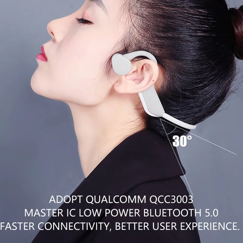 Bluetooth 5,0 наушники с шейной полосой костной проводимости открытая карта памяти