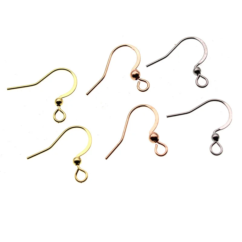 50pcs 15x19mm Stainless Steel Hypoallergenic Earring Hooks Gold Color