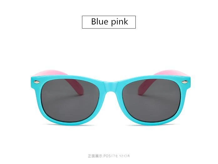 blue pink Занавес Новые поляризованные солнцезащитные очки для детей TR90 силиконовые защитные зеркальные очки для мальчиков солнцезащитные очки для девочек Подарки для детей детские очки UV400 Gafas - Цвет линз: blue pink