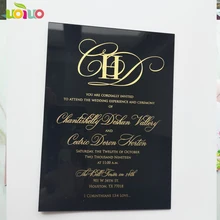 black acrylic card with gold foil letters free name logo