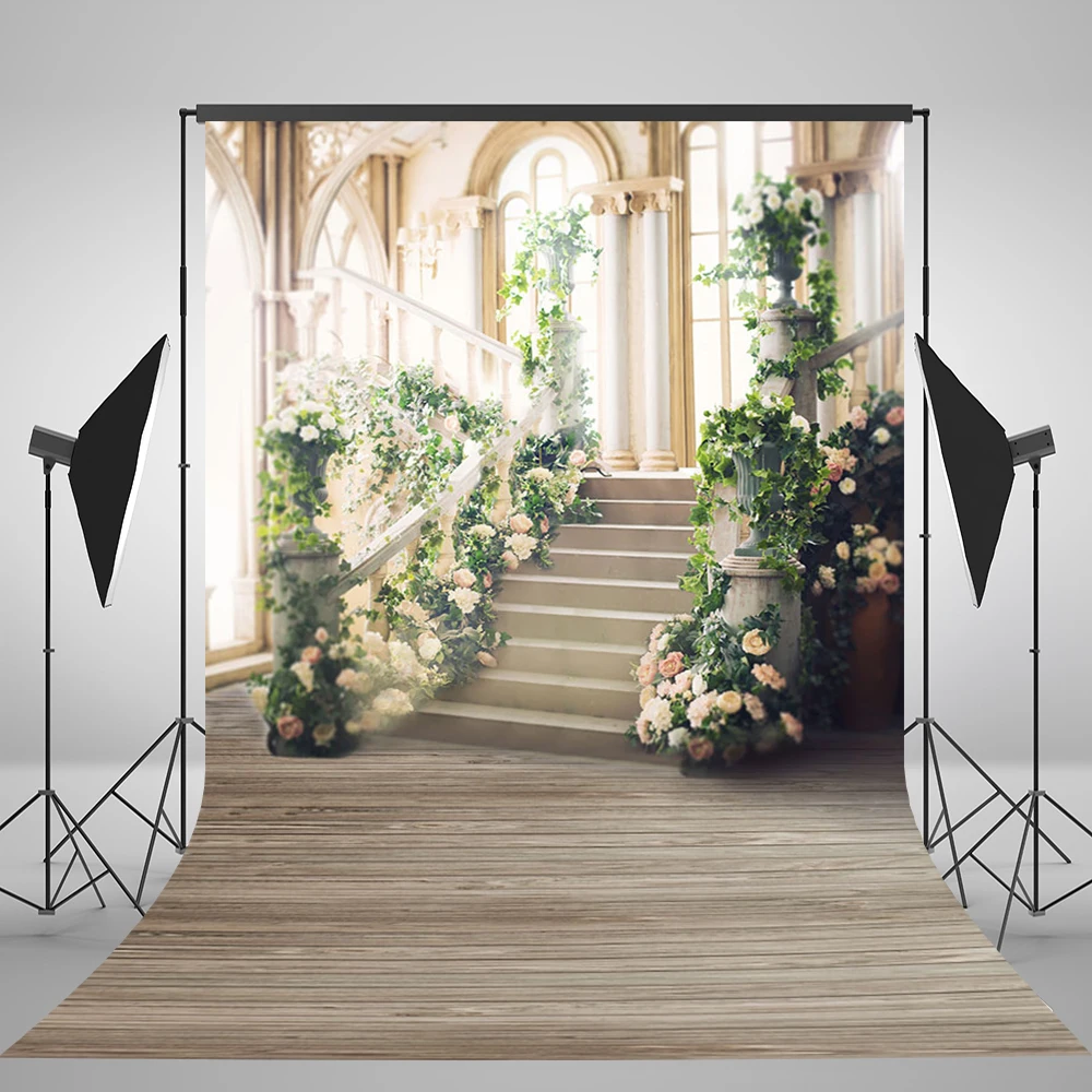 Vinyl Photography Backdrops Flowers Photo Background Trees Palace ...