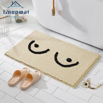 

Hot Fluffy Bathmat Funny Letters Bathroom Rug Bath Tub Side Carpet Function Entrance Mats Floor Mat Anti Slip Rugs Home Decor