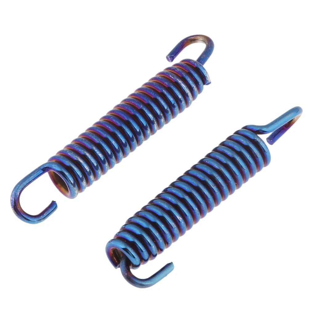 2x Spring Hooks Stainless Steel For Motorcycle Exhaust Pipe Muffler