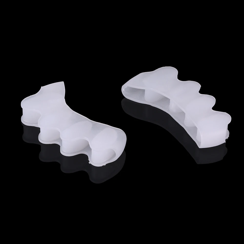 1 пара Силиконовый Bunion Hallux Valgus протектор пальцы рук и ног разделитель 4 отверстия косточка на большом пальце фиксатор для пальцев ног инструмент