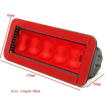 

Hot 1Pcs LED Brake Stop Tail Light Car Red 5LED 12V Rear High Mount Lever Third 3RD Car LED Light 0.5W Plastic
