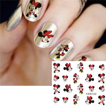 

1PC cartoon nail art sticker ultra thin nail foils Mouse flower image printing water transfer nail art decals FW009