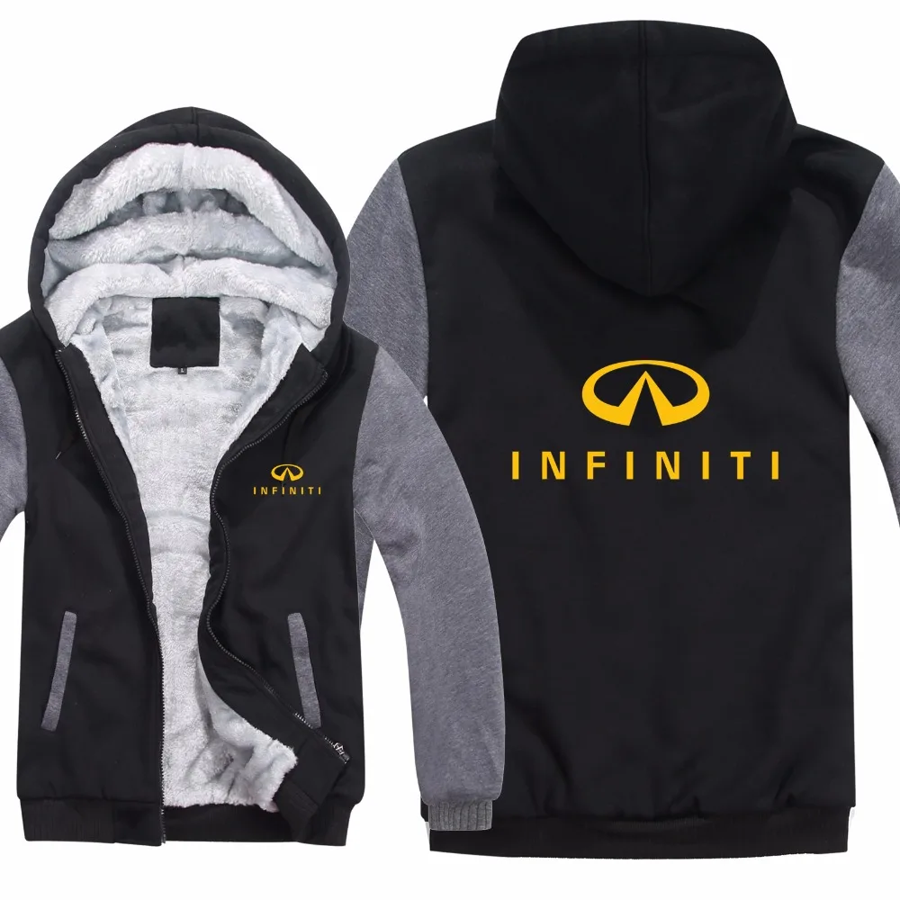 Infiniti толстовки Мужская куртка зимняя высококачественная мужская повседневная шерстяная подкладка флис Infiniti свитера с логотипами Толстовка