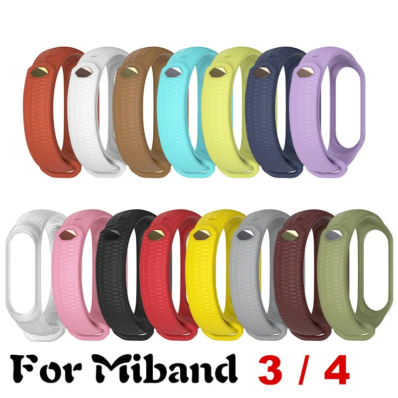 Браслет для Mi band 4 3 Xio mi с текстурой силиконовый спортивный ремешок на запястье