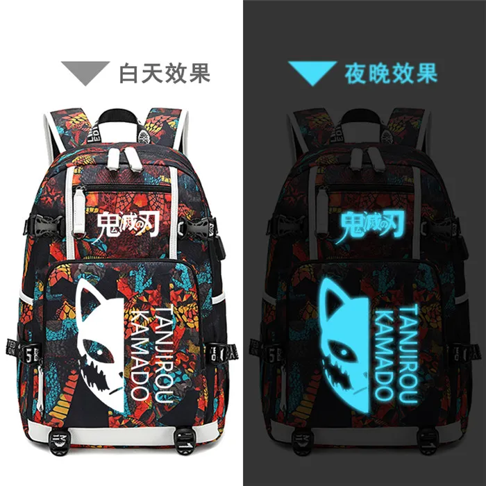 Demon Slayer: Kimetsu no Yaiba женский рюкзак аниме Bookbag нейлоновые школьные сумки большой дорожный рюкзак унисекс рюкзак для ноутбука - Цвет: 13