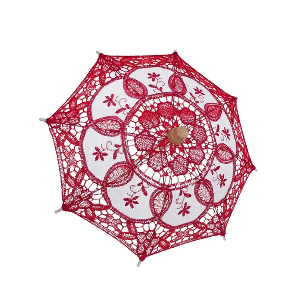 Mini Vintage Wood Embroidery Pure Cotton Lace Umbrella Wedding Umbrella So Small for Wedding Gift Photo Props Kids Gift #3B31 (22)