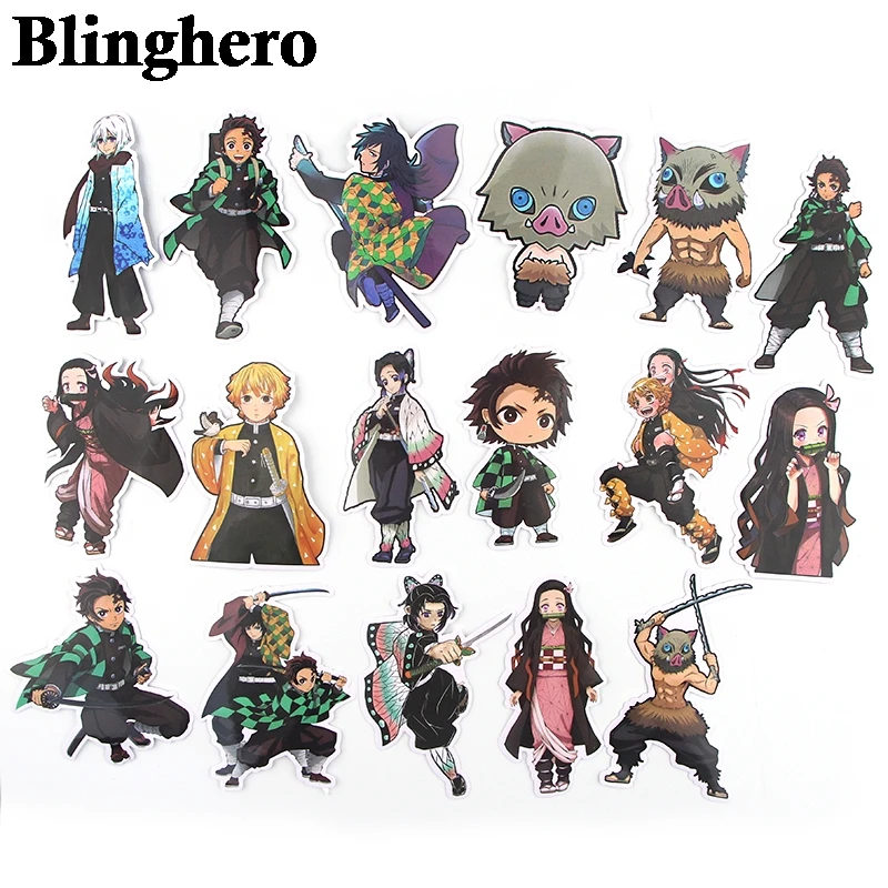 CA643 10 компл./лот демон убийца: Kimetsu без Yaiba наклейки ноутбук Чемодан укладки наклейки-граффити Водонепроницаемый наклейки