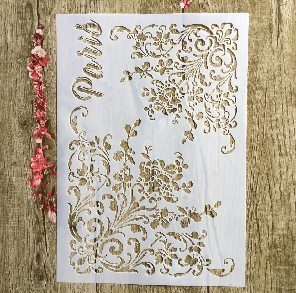 

A4 29 * 21cm Diagonal Floral DIY Stencils Wall Painting Scrapbook Coloring Embossing Album Decorative Paper Card Template