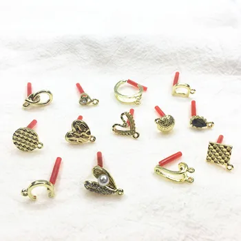 

New Arrival!100Pcs Zinc Alloy/Imitation Pearl/Rhinestone Ear Stud for Earring DIY Parts,Jewelry Accessories Findings & Component