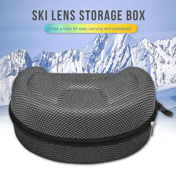 

Waterproof Anti-pressure Ski Glasses Storage Box Hook Black Large Hard Sports Glasses Case Ski Snowboard Snow Goggles Holder