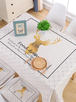 

Tablecloth fabric desk I student Nordic waterproof oil-proof hot-free table mat tea table rectangle