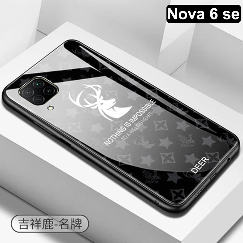 Для huawei nova 6 Чехол nova 6 se Противоударная задняя крышка для huawei nova 6 se чехол из закаленного стекла для телефона для huawei nova 6se оболочка - Цвет: Nova 6 se