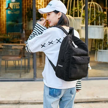 

Hot Striped Girls School Bags High Quality Teenage Bags Harajuku Bookbag Popular Female Women Backpack