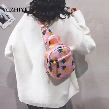 

Fruit Print Casual Women Chest Pack Canvas Outdoor Crossbody Bag Zip Purse Brand Zipper Chest Bag Handbag heuptas Dropshipping
