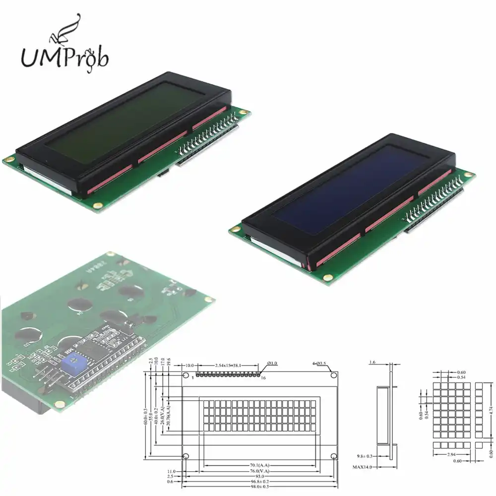LCD2004+I2C Blue//Green screen LCD IIC//I2C Module For Arduino