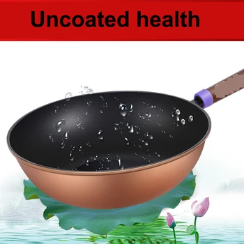 

Iron Wok Cooking Pot No Coating Non Stick Classical Camping Chinese Gas Cooker Cookware Wok Pan Fry Pan Color Changing Handle