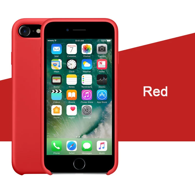 Роскошный официальный силиконовый чехол с логотипом для iphone 7 8 Plus, чехол для iphone X XS MAX XR 6 6S Plus 5 5S SE - Цвет: Red