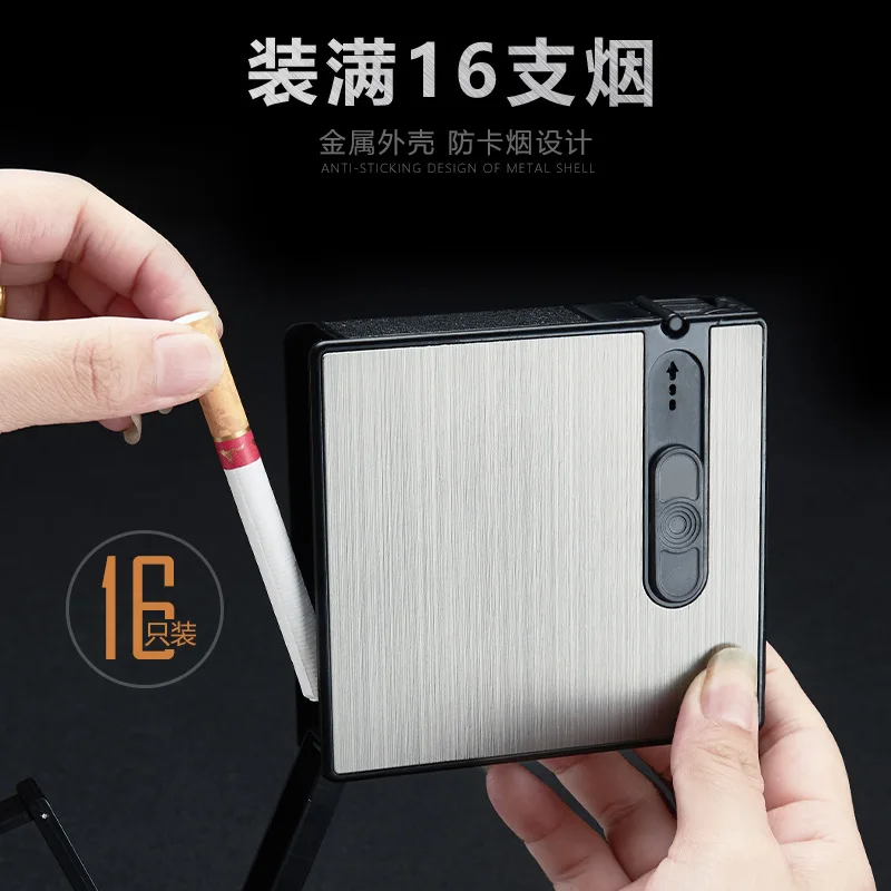 Портативный портсигар зажигалка табакерка 16 шт. держатель для сигарет