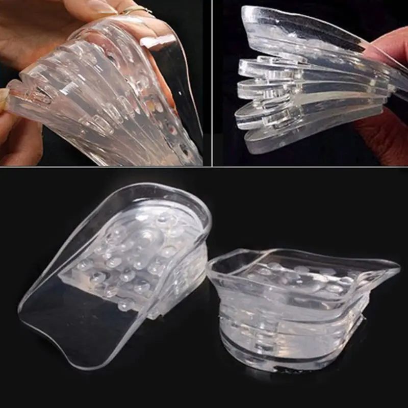 Повышение повышение обувные колодки Невидимый Прозрачный 5-ти слойной высота массажные стельки силиконовые эластичные Уход за ногами амортизаторов Для мужчин
