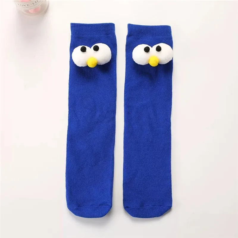 11 Baby Cotton Long Socks Toddler Colorful Cute Cartoon 3D Big Eyes Sock Kids Solid Color Socks Spring Autumn Fashion Kids Gift - Цвет: 11