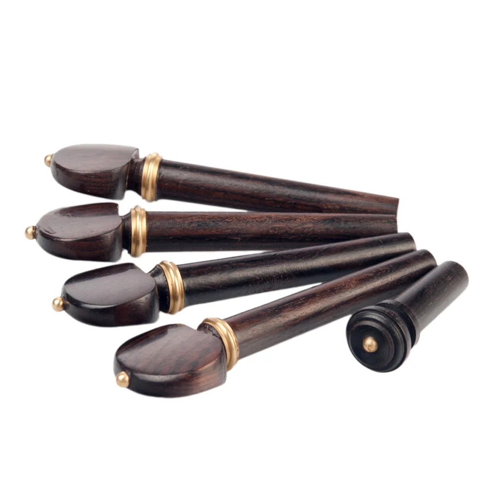 1 Набор Ebony 4/4 Скрипка колышки с концом DIY части музыкального инструмента