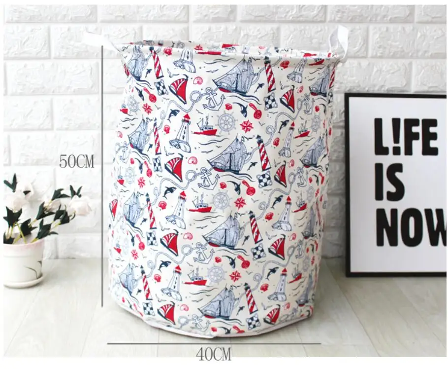 Snailhouse sailboat anchor Laundry Hamper folding waterproof Clothes Storage Baskets Home decoration barrel organizer bucket