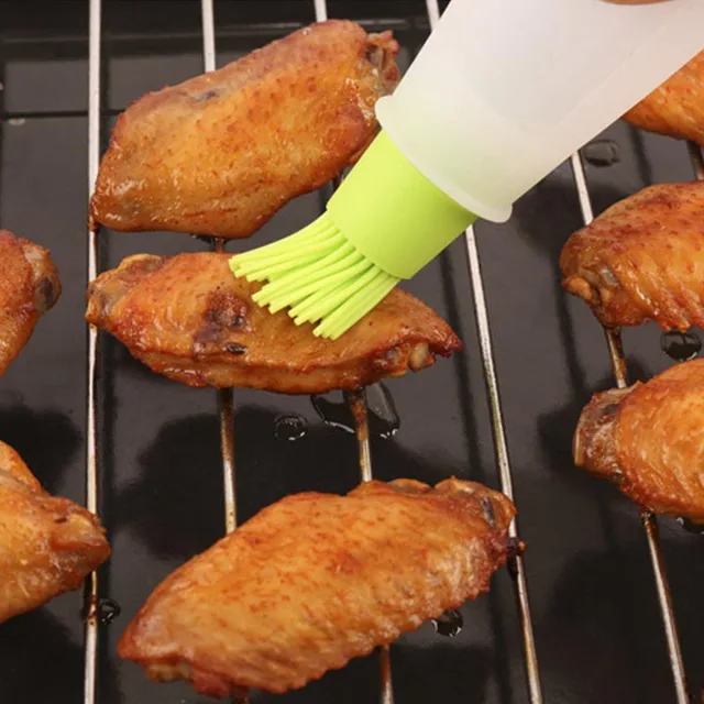 4Colors Szilikon Olajpalack Takaróolaj -Kefével Lapos Hőállóság Grillező Eszközök A Bbq Konyhai Sütőszerszámokhoz - Image 4