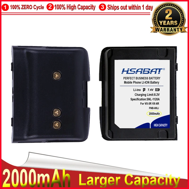 HSABAT 0 цикла 2000 мА/ч FNB-80Li FNB-58Li двусторонней радиосвязи Батарея для Yaesu Vertex VX-5R VX-6R VX-7R