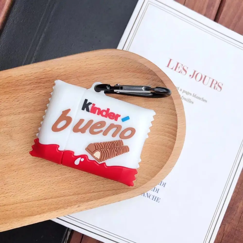 Delicious 3D kinder bueno chocolate candy Bluetooth беспроводная гарнитура Набор Мягкий чехол для гарнитура для airpods защитные чехлы