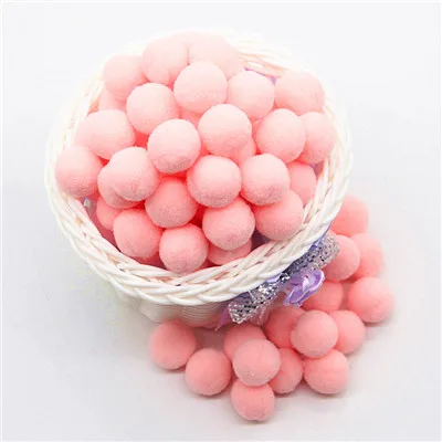 Мини-платье из пышного мягкого Pom Poms помпонами ручной работы для детей игрушки свадебный Декор Сделай Сам швейного Ремесла поставок 8/10/15/20/25/30 мм Pompones - Цвет: 03light pink