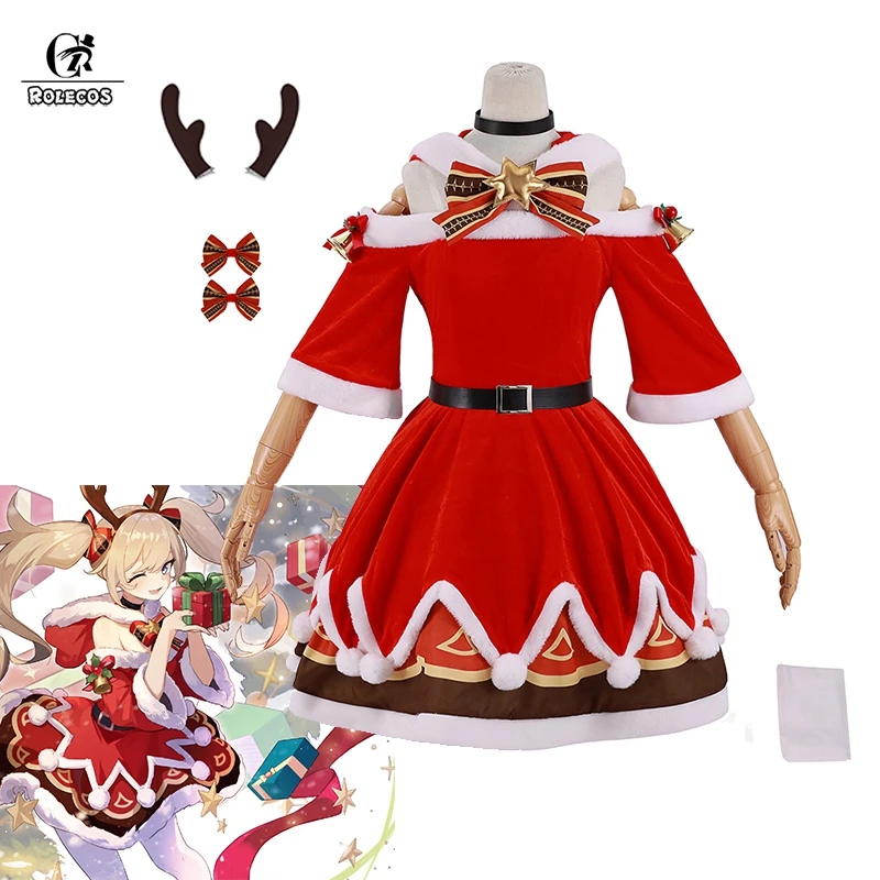 ROLECOS Game Genshin Impact Barbara Cosplay Costume Barbara Christmas
