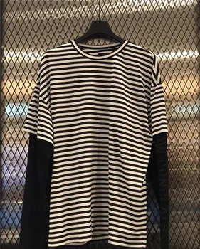 

Sleeve embroidery BLACK Stripe JUUN.J T shirt Men Women 1:1 high quality JUUN.J Top Tees