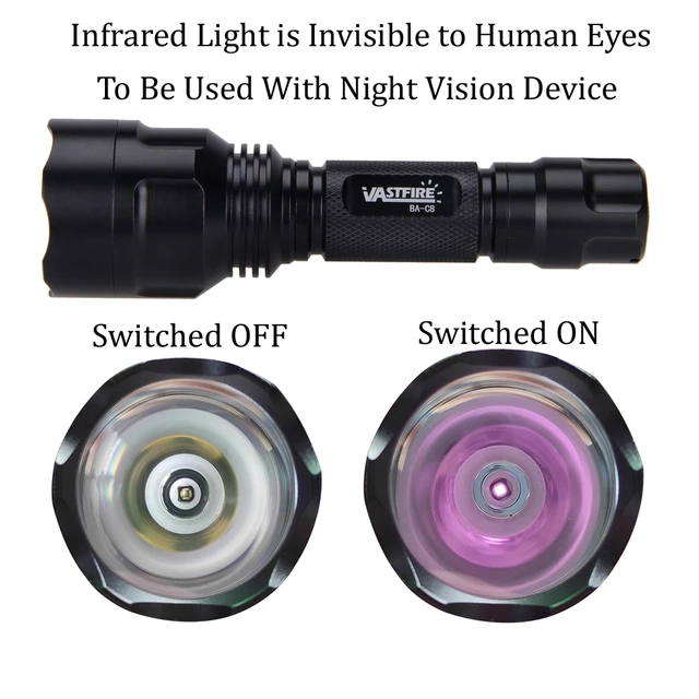  VASTFIRE Night Vision Essentials Infrared Flashlights Tactical  Hunting Gear Scope Illuminator for Rifle Arc Rail Ir Light 850nm Ir  Flashlight (850nm 350 Yard) : Sports & Outdoors